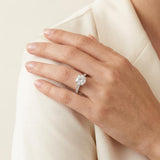 GIA 3.16 Carat Diamond Engagement Ring, Platinum and 14K White Gold