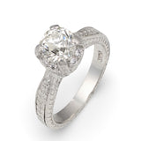 Vintage-Style Old European Cut Diamond Engagement Ring, 1.35 ct, Platinum