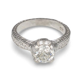 Vintage-Style Old European Cut Diamond Engagement Ring, 1.35 ct, Platinum