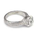 Vintage-Style Old European Cut Diamond Engagement Ring, 1.35 ct, Platinum