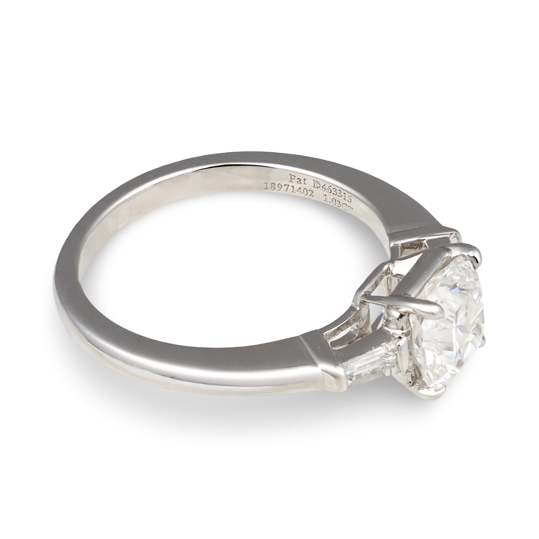 Tiffany & Co. Lucida 1.03ct Diamond Platinum Engagement Ring, GIA F/VVS1