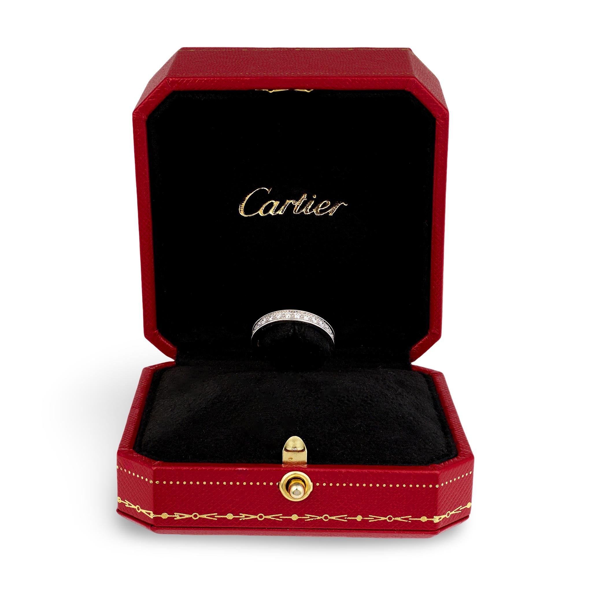 Cartier Diamond Eternity Band, Bead-Set 18K White Gold, F Color VVS2