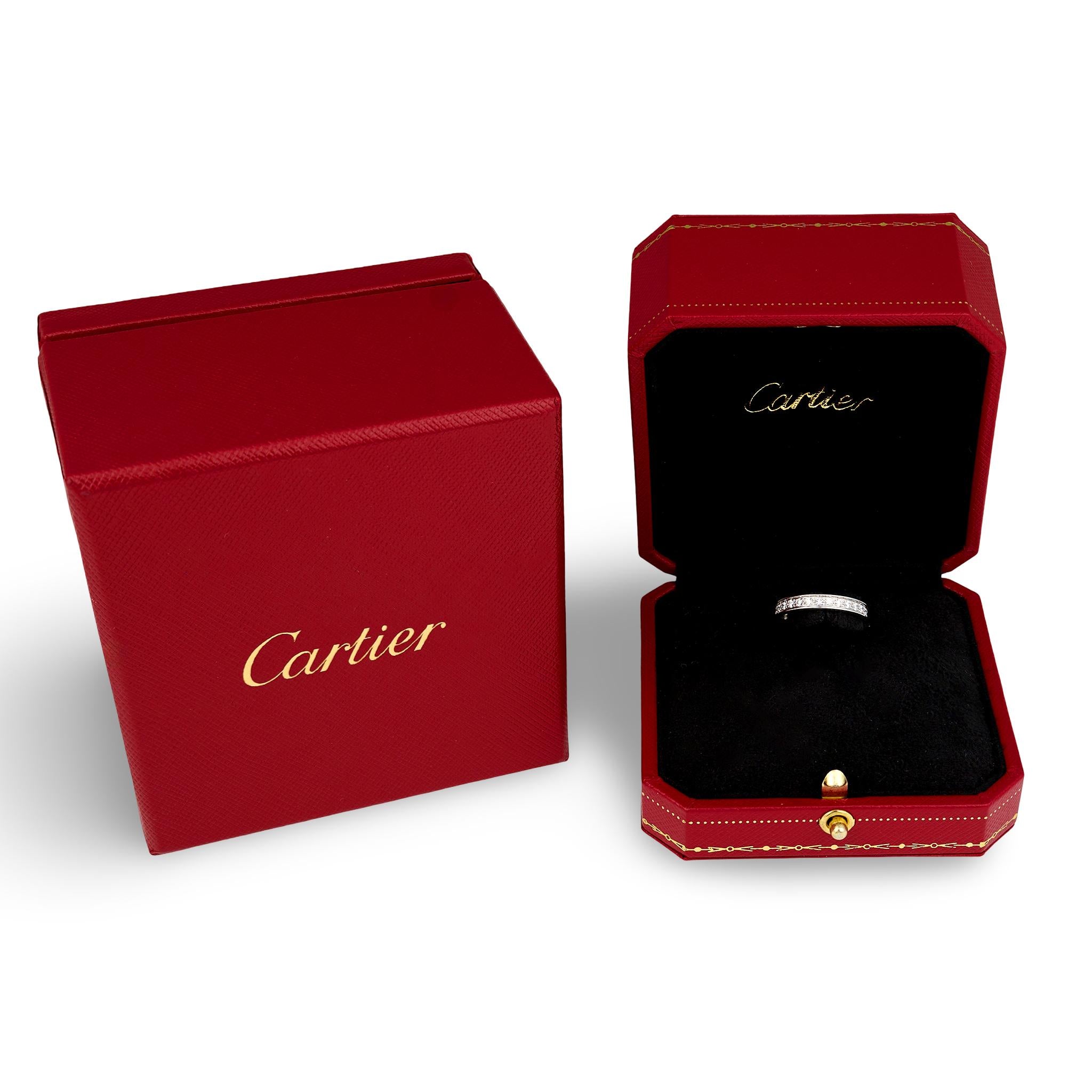 Cartier Diamond Eternity Band, Bead-Set 18K White Gold, F Color VVS2