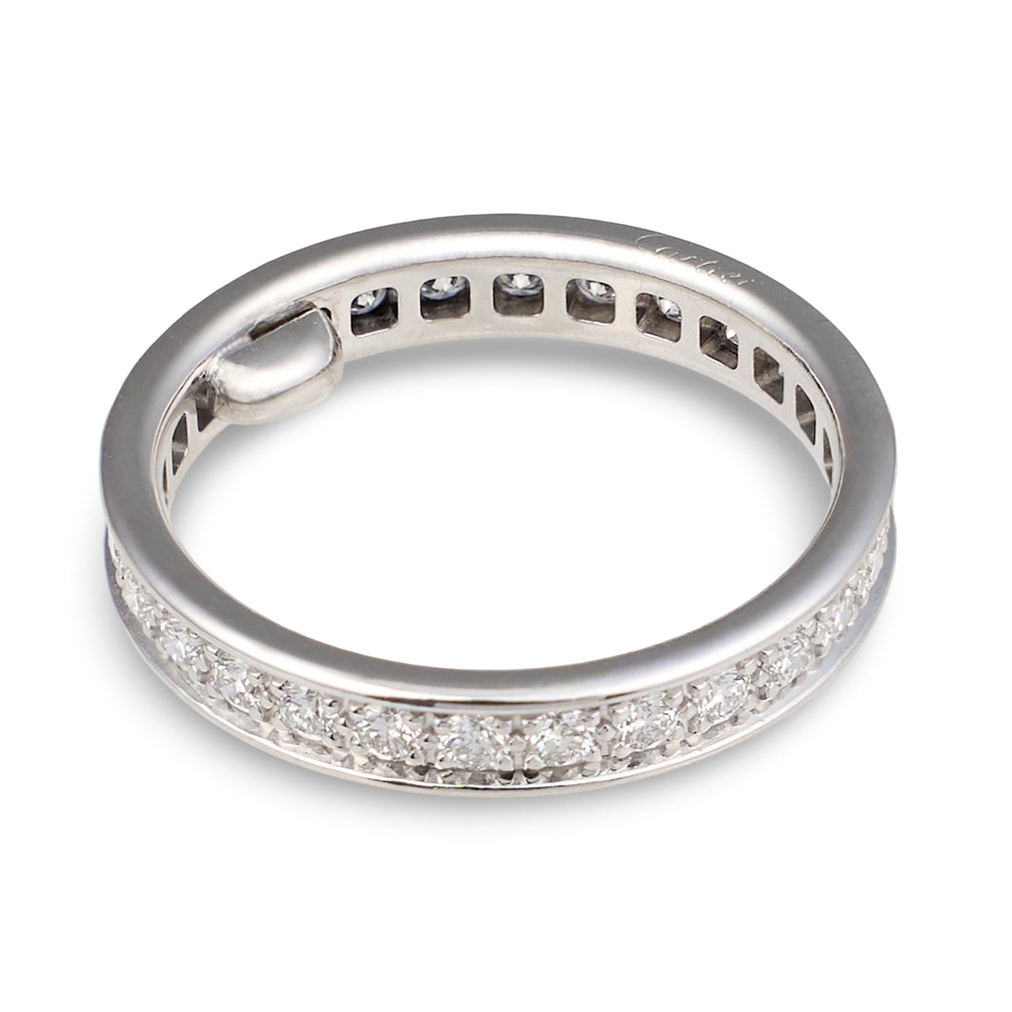 Cartier Diamond Eternity Band, Bead-Set 18K White Gold, F Color VVS2