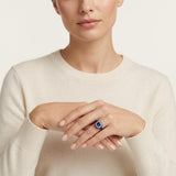 Omi Privé Sapphire and Diamond Blackened Platinum Ring, Duet Collection
