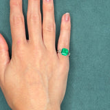 GIA 3.20ct Colombian Emerald & 0.45ct Diamond Platinum Ring