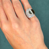 1940s Retro 1.6ct Diamond Pavé Dome Ring, Two-Tone 14K Gold Bombé Design