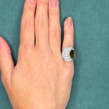 1940s Retro 1.6ct Diamond Pavé Dome Ring, Two-Tone 14K Gold Bombé Design