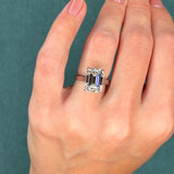 GIA 6.74 Carat Emerald Cut Diamond Engagement Ring, Platinum