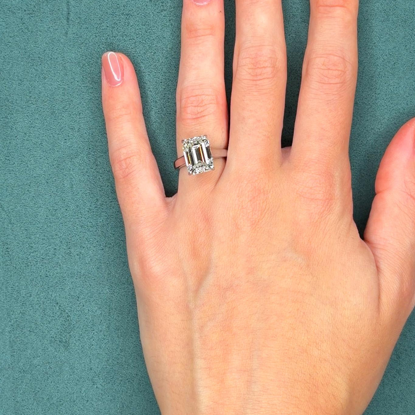 GIA 6.74 Carat Emerald Cut Diamond Engagement Ring, Platinum
