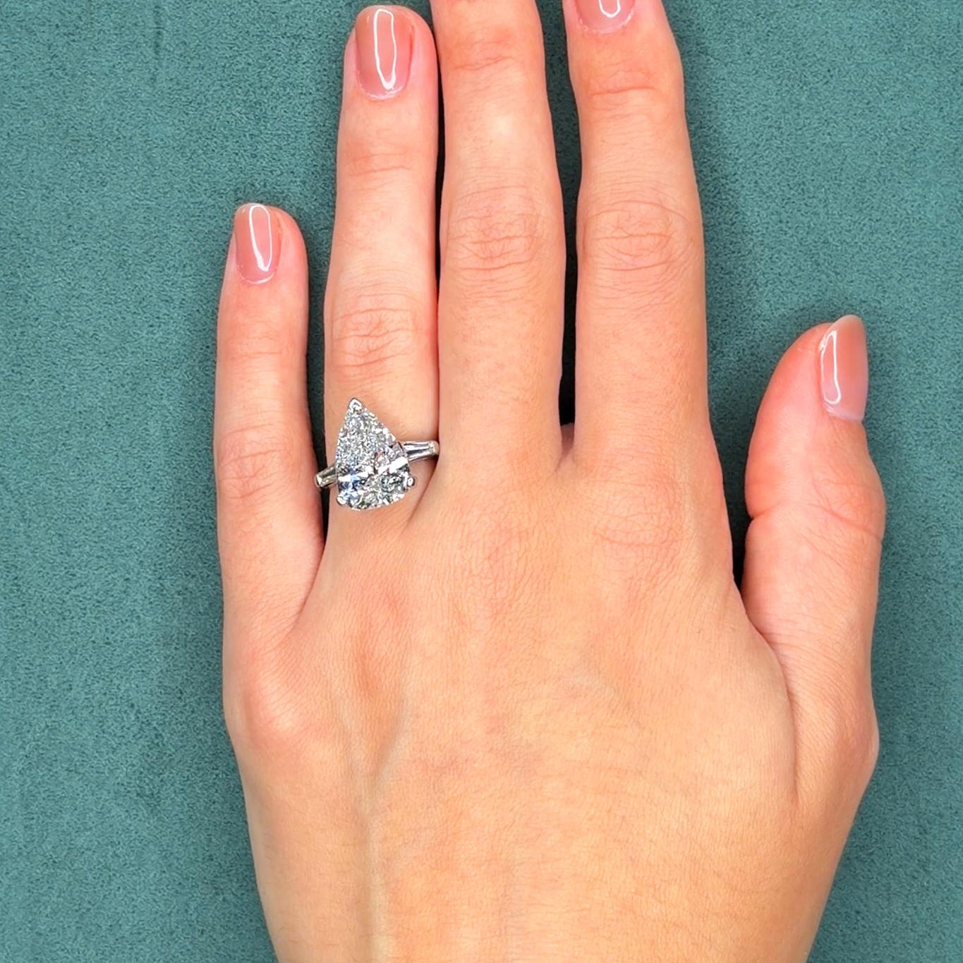 GIA 5.31ct Pear-Cut Diamond Platinum Engagement Ring