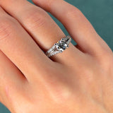 GIA 1ct Diamond Platinum Pavé Engagement Ring, I/VS1