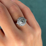 Art Deco 1930s Diamond Solitaire Ring, 1.40ct Old European Cut, 14K White Gold