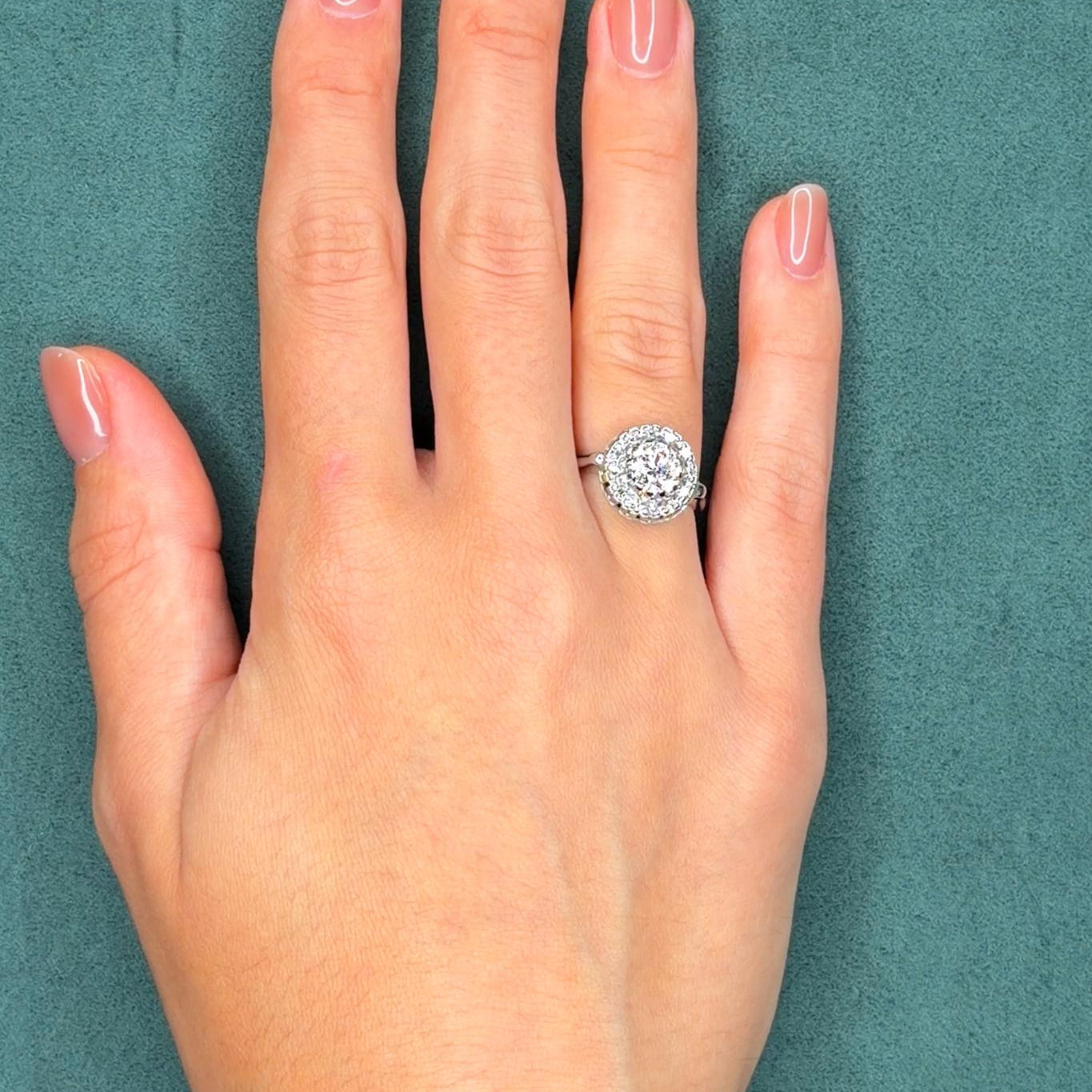 Art Deco 1930s Diamond Solitaire Ring, 1.40ct Old European Cut, 14K White Gold