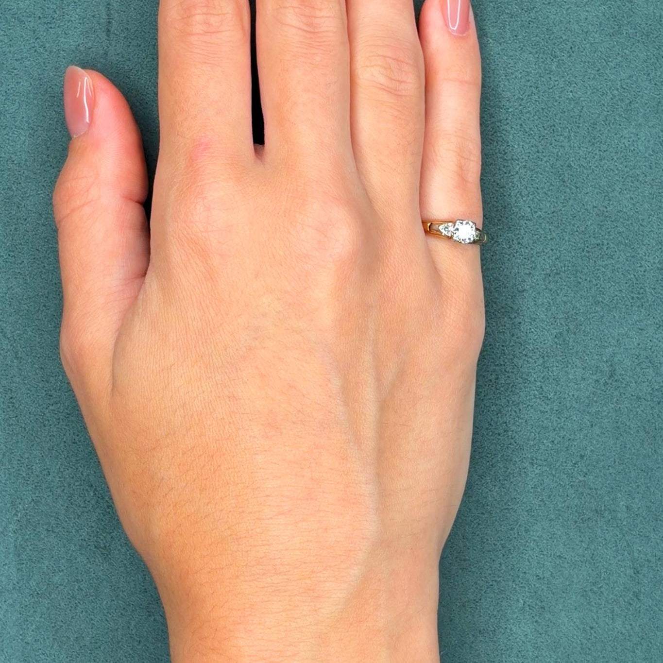 1890s Victorian 0.4ct Diamond Solitaire in Rose and White Gold, Old European Cut
