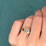 0.61ct Diamond Cocktail Ring in 18K Yellow Gold with Marquise and Baguette Accents, Circa 1980s