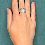 Art Deco 1.19ct Diamond Bombe Ring in Platinum, Old European Cut, Circa 1920s