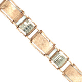 Retro 14K Rose and White Gold Link Bracelet