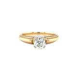 Retro Diamond Engagement Yellow Gold Ring
