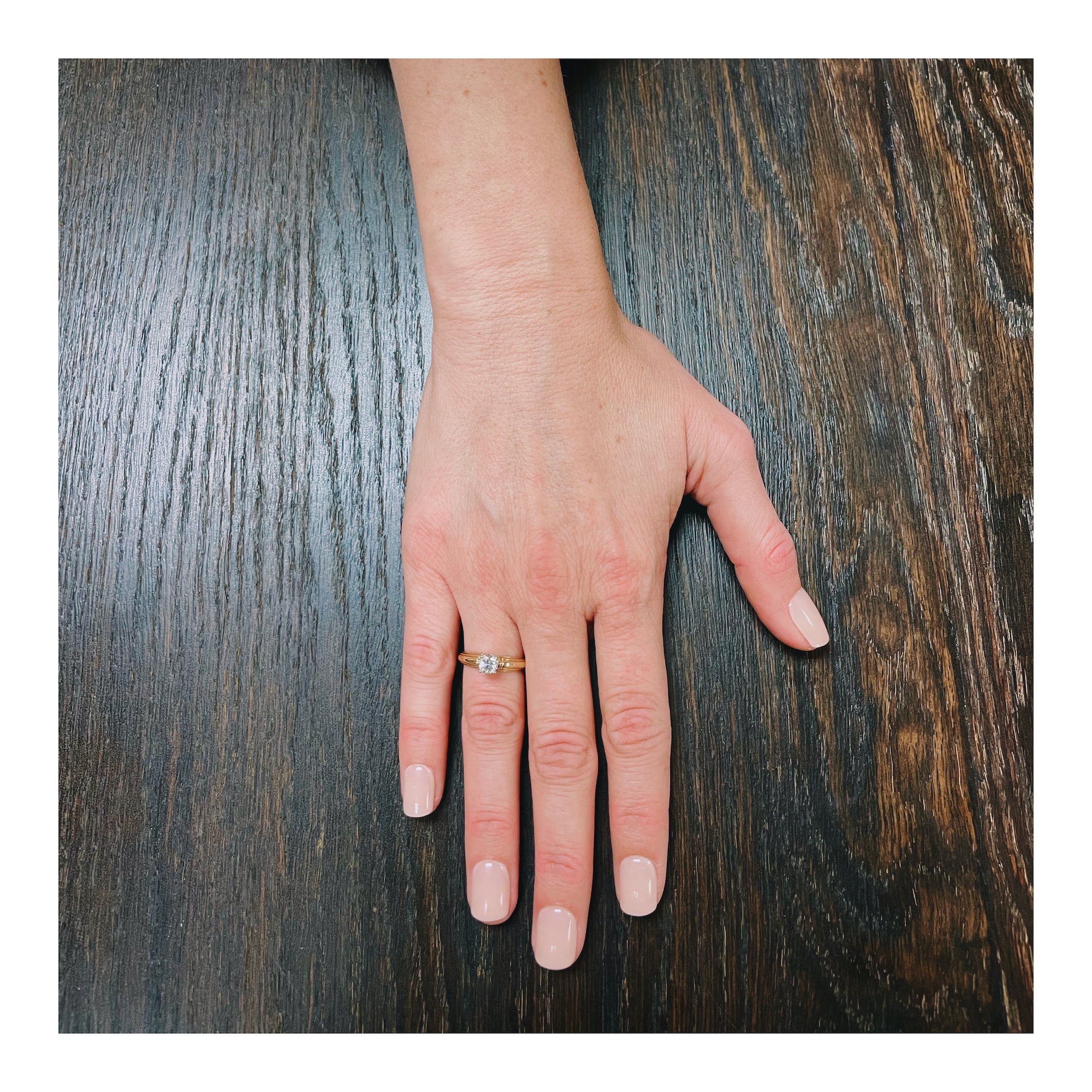 Retro Diamond Engagement Yellow Gold Ring