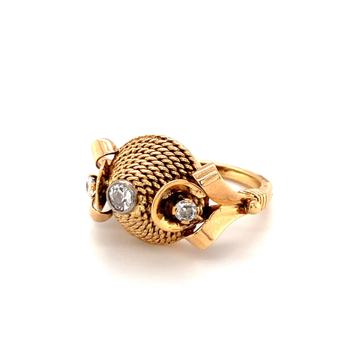 Retro Diamond Gold Ring, circa 1940s