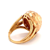 Retro Marquise-Shaped Hammered Rose Gold Ring
