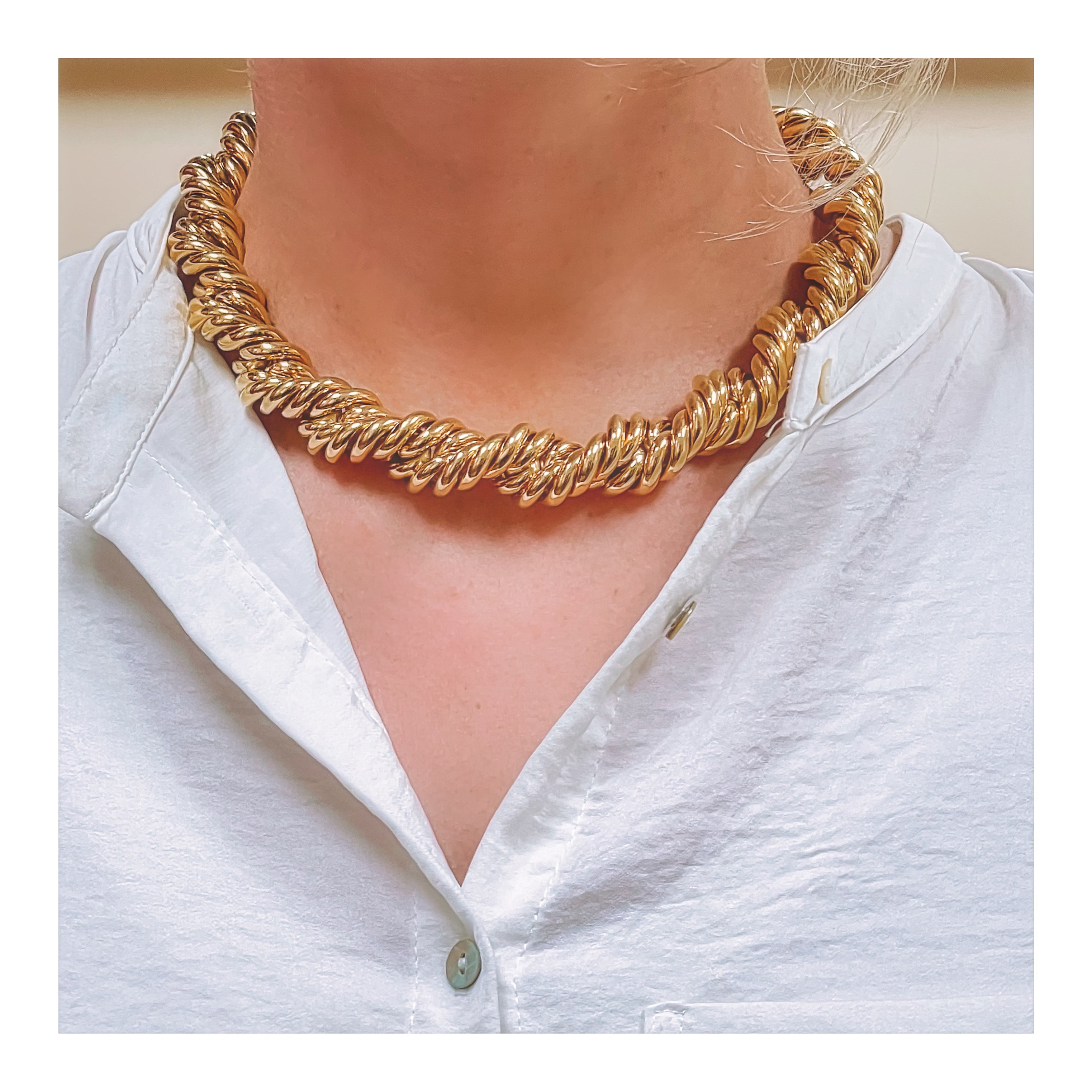 Rope Twist 18K Yellow Gold Necklace