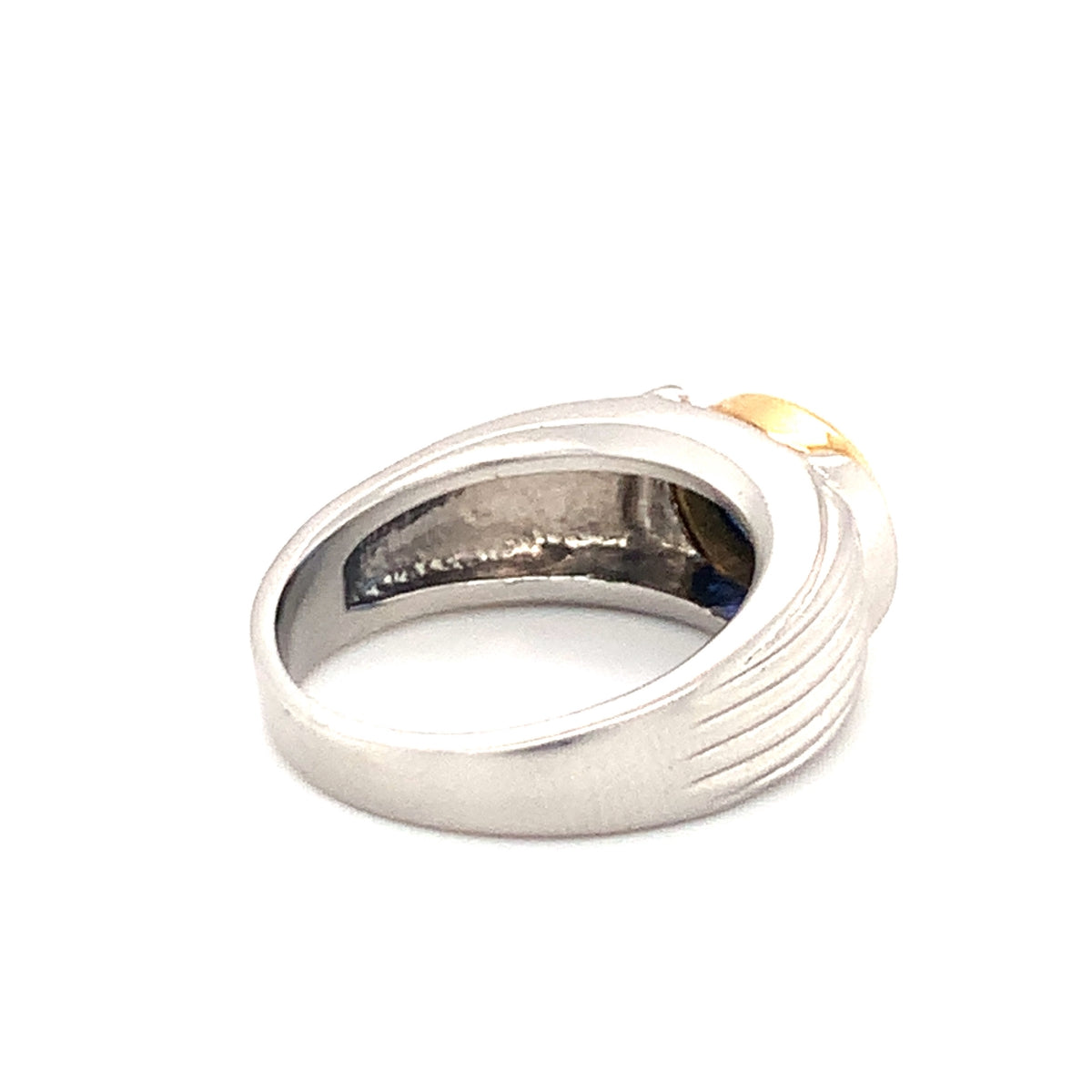 Sapphire Platinum and Yellow Gold Ring, circa 1990s