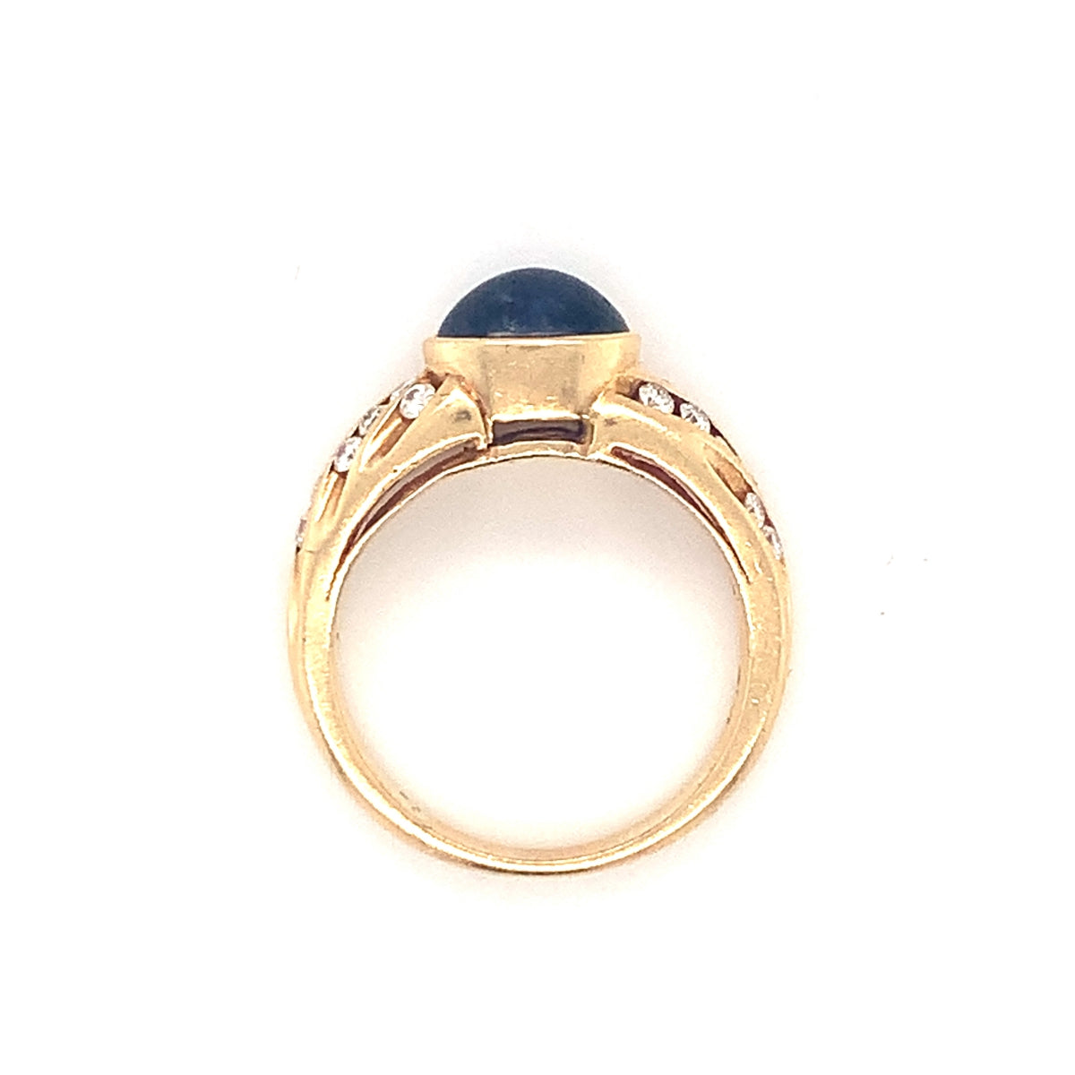 Sapphire and Diamond 14k Yellow Gold Ring, circa 1970s