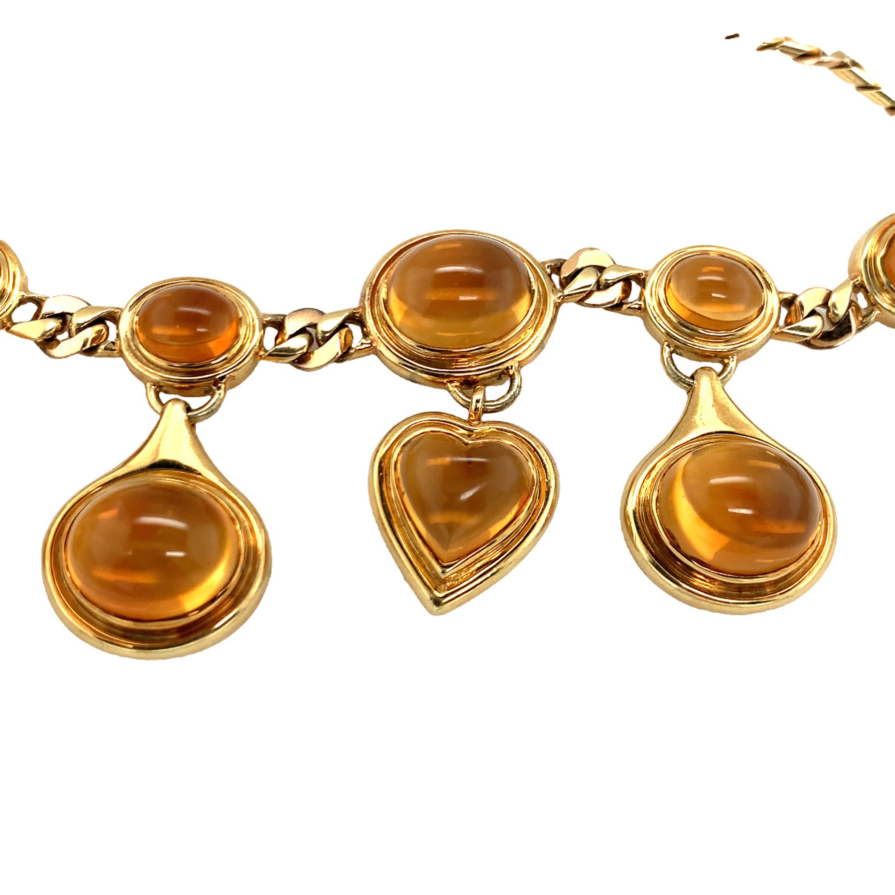 Suspending Citrine 18K Yellow Gold Necklace