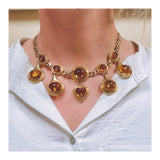 Suspending Citrine 18K Yellow Gold Necklace
