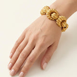 Massive Textured Shell Link Bracelet in 18K Yellow Gold, circa 1960s