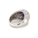 Tanzanite and Diamond Platinum Ring, circa 1970s