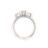 Three-Stone Diamond 14k White Gold Ring, circa 1980s