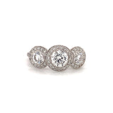 Three-Stone Diamond 18K White Gold Ring