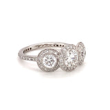 Three-Stone Diamond 18K White Gold Ring
