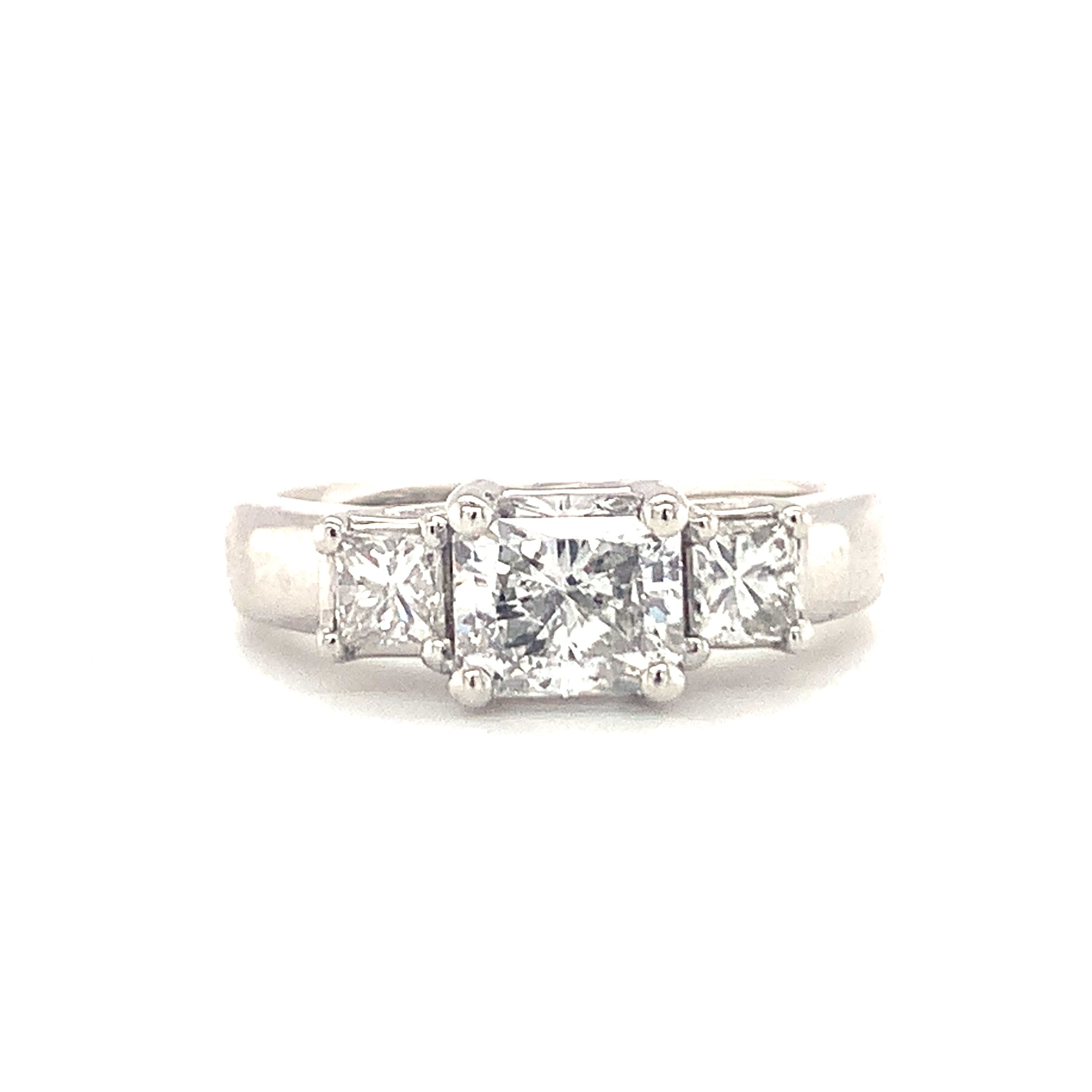 Three-Stone Diamond Platinum Engagement Ring