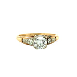Victorian Rose and White Gold Diamond Engagement Ring