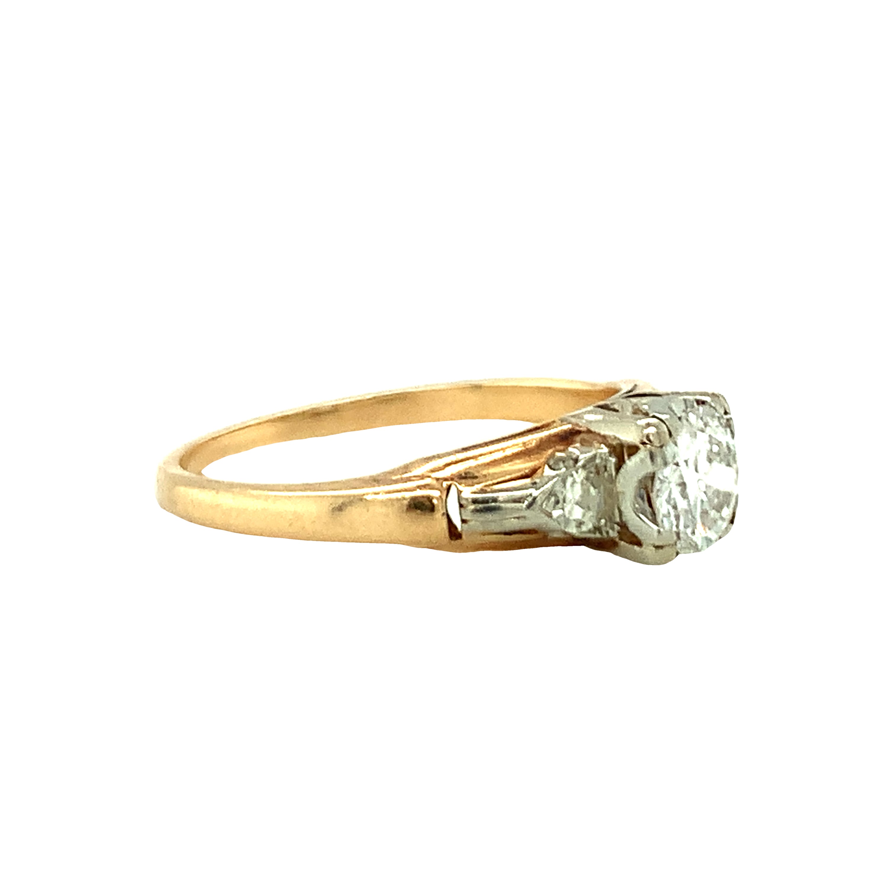 Victorian Rose and White Gold Diamond Engagement Ring