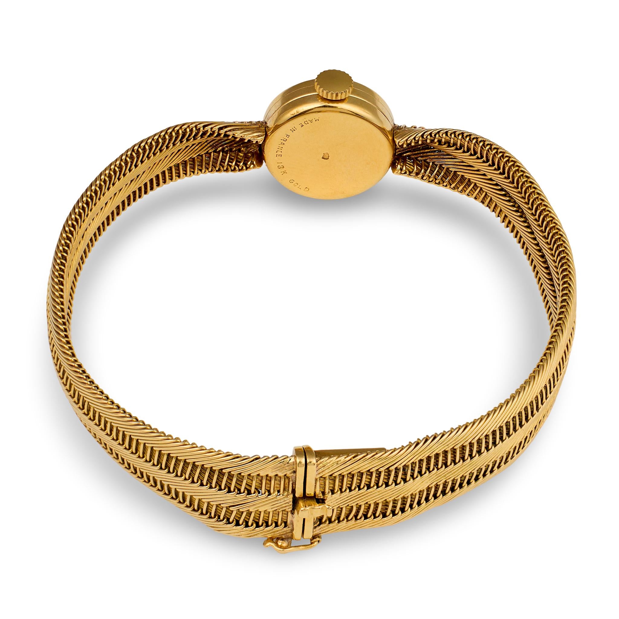 Van Cleef & Arpels Retro 18K Yellow Gold Mesh Wristwatch, Circa 1940s