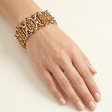 Retro 14K Rose Gold Sapphire & Pearl Bracelet, Circa 1940s