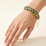 Enamel Mosaic Bangle in 14K Gold by Martin, circa 1970s
