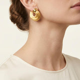 Henry Dunay Textured Gold Horseshoe Ear Clips in 18K, circa 1970s