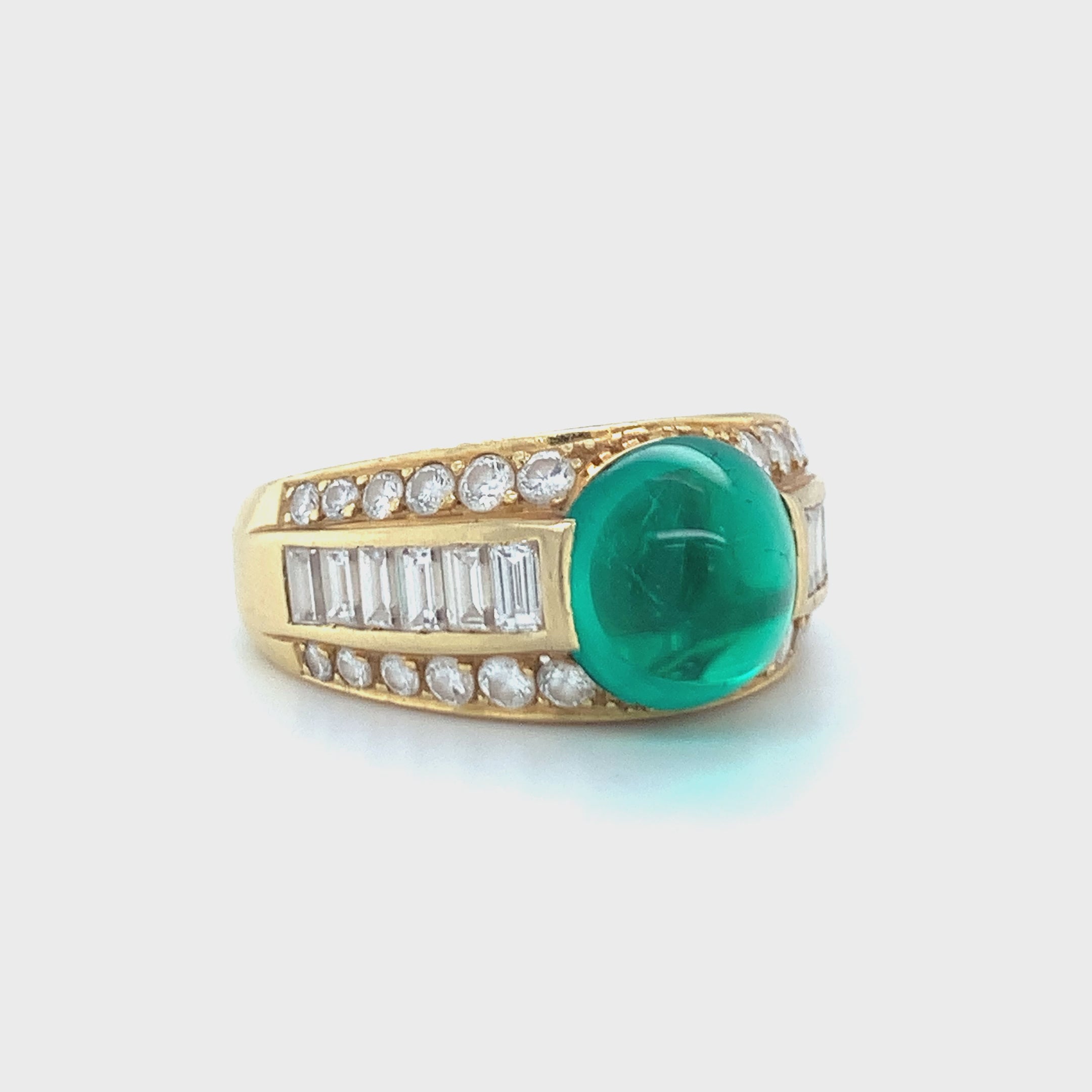 Emerald and Diamond 18K Gold Ring by Tiffany & Co.