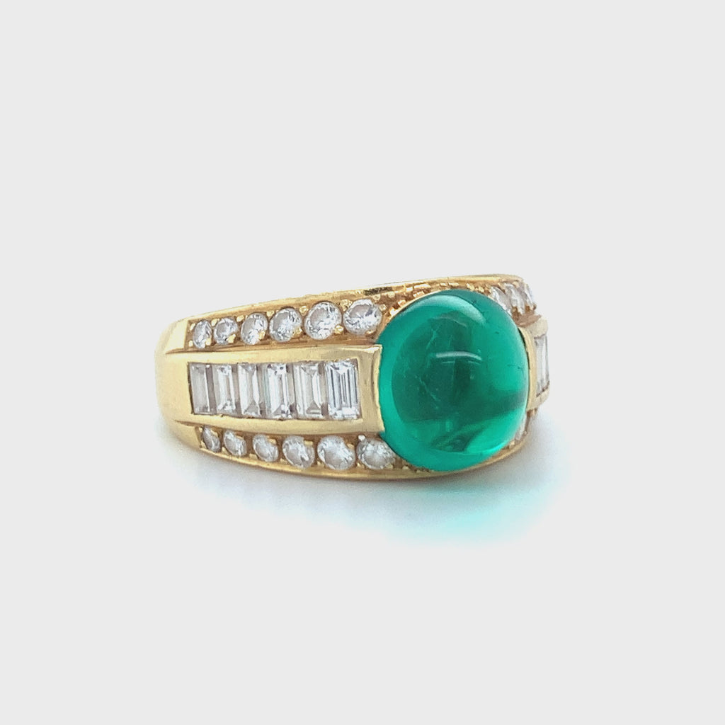 Emerald and Diamond 18K Gold Ring by Tiffany & Co.