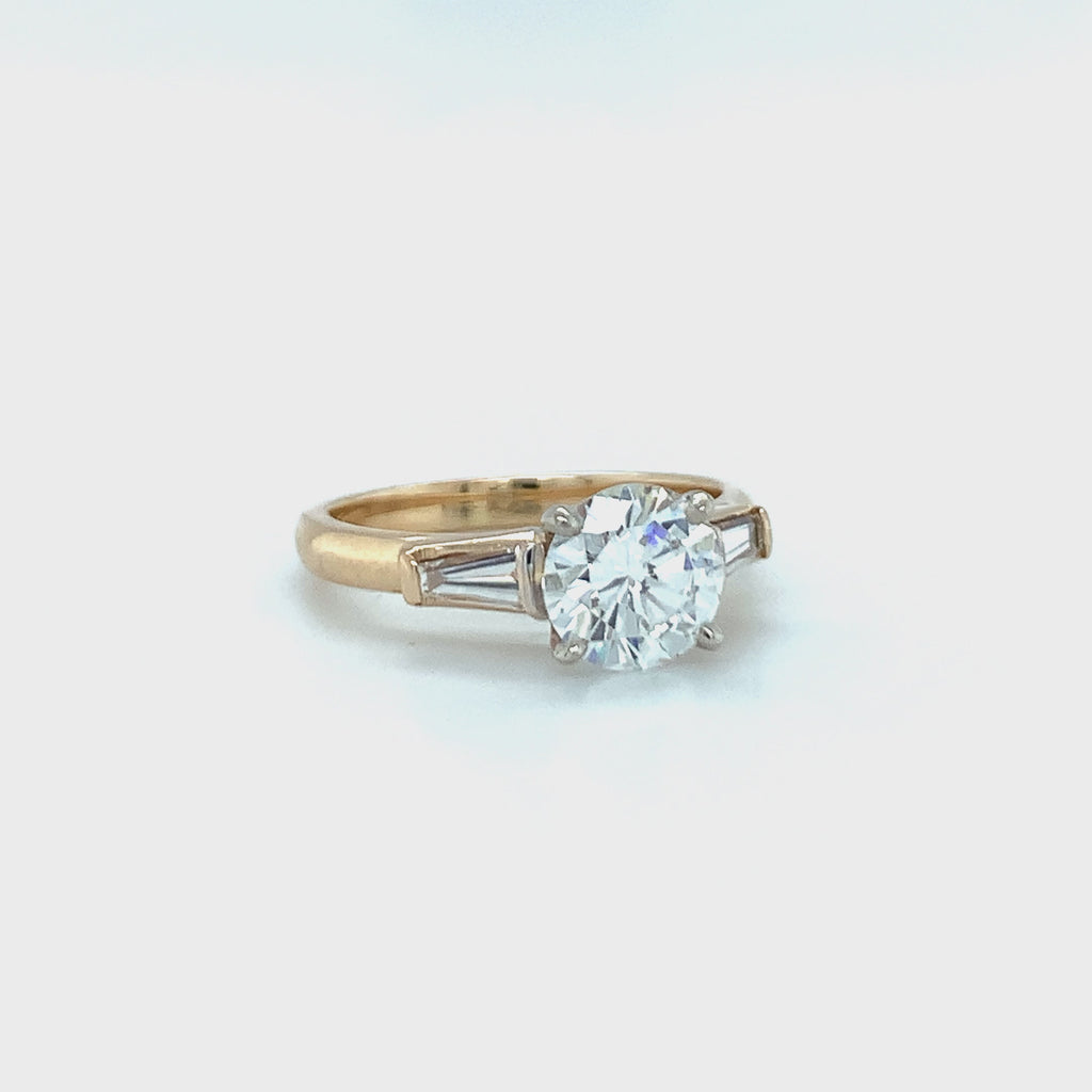 GIA Certified 1.22ct Round Brilliant Diamond Engagement Ring, 14K Yellow Gold, T