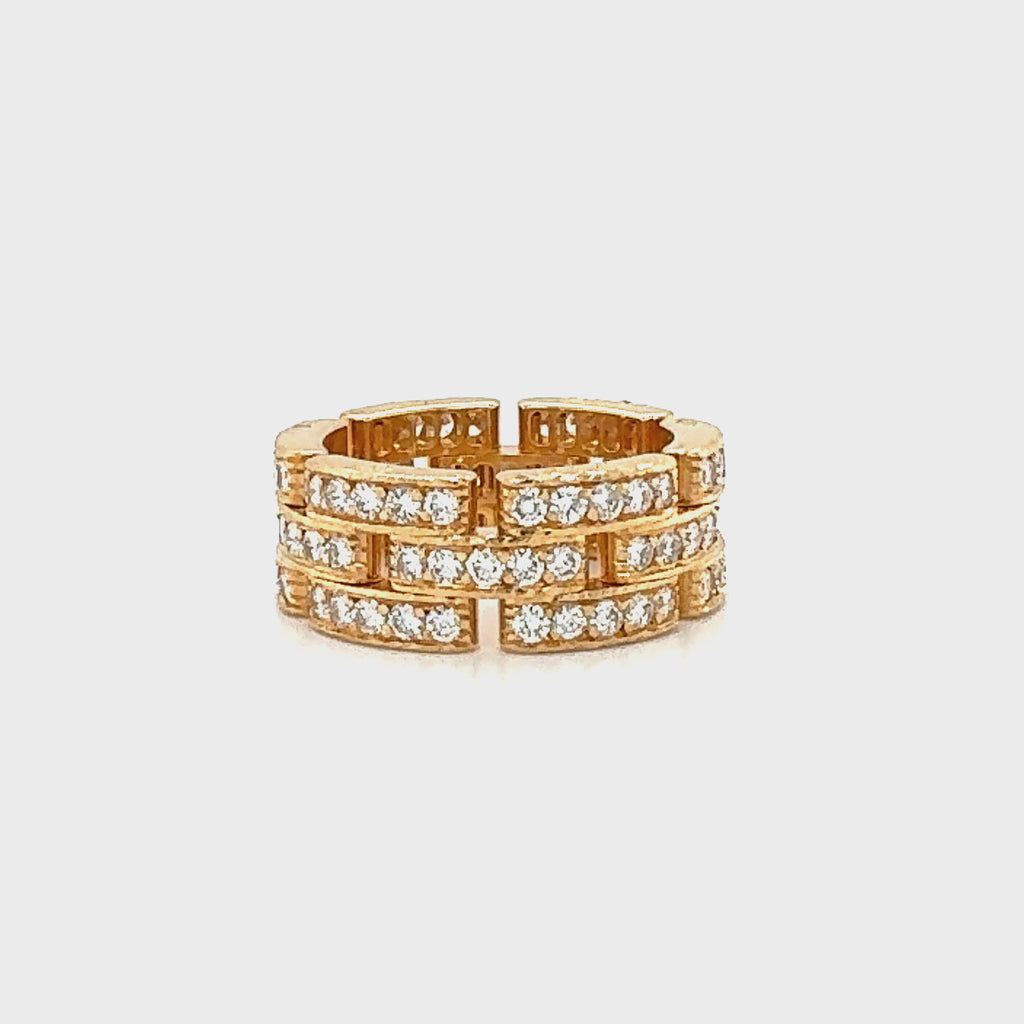 18K Yellow Gold Diamond Maillon Panthere Band