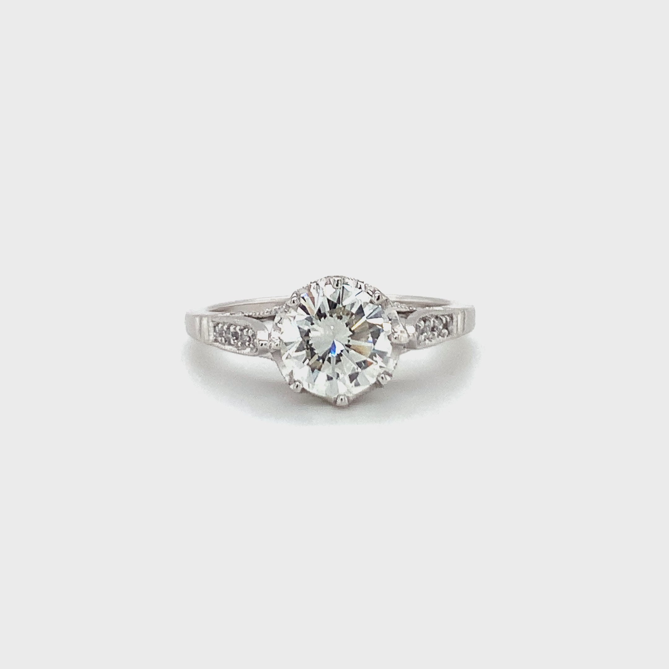 GIA Certified 1.26ct Round Brilliant Diamond Engagement Ring, 18K White Gold, An
