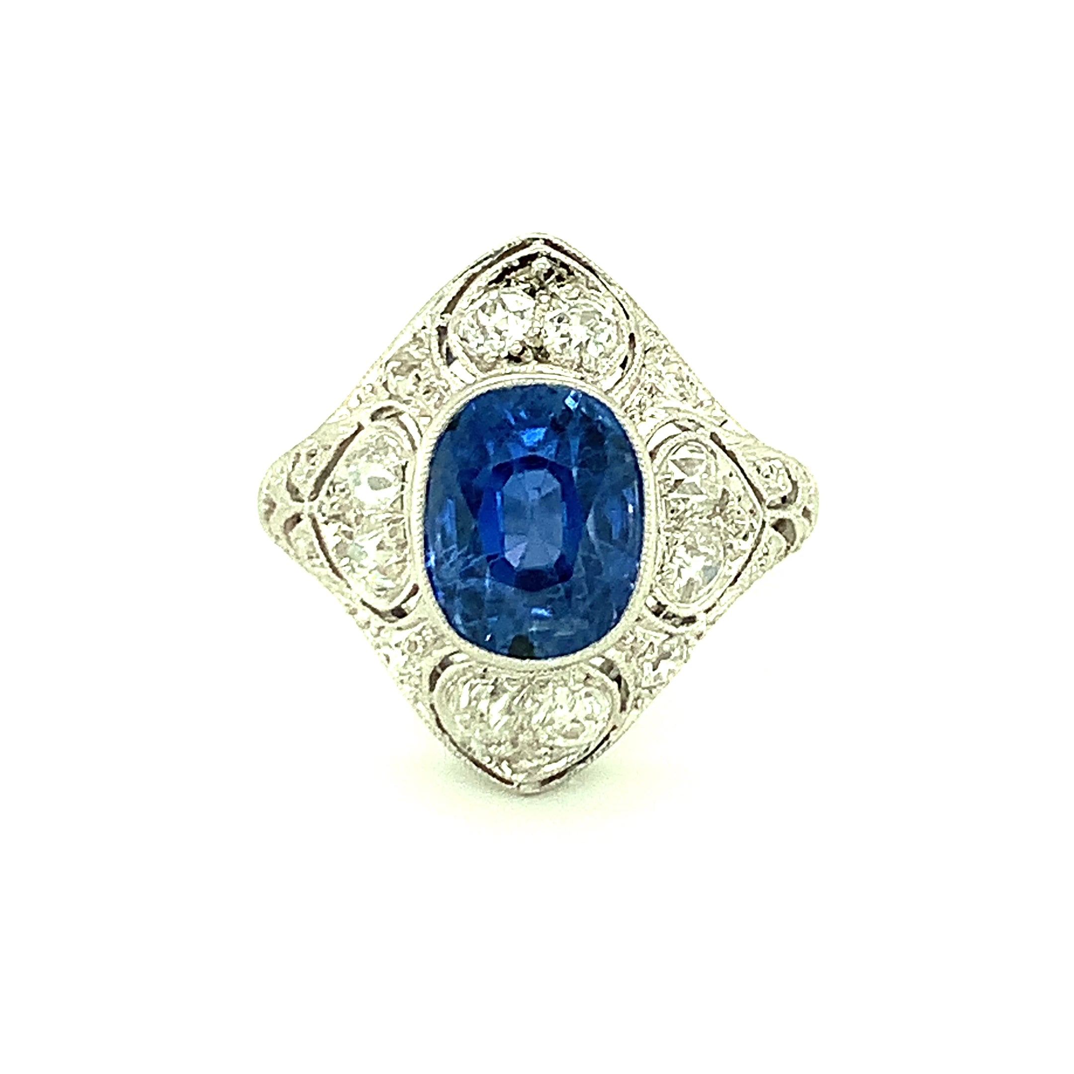 Video of the Edwardian sapphire and diamond platinum ring
