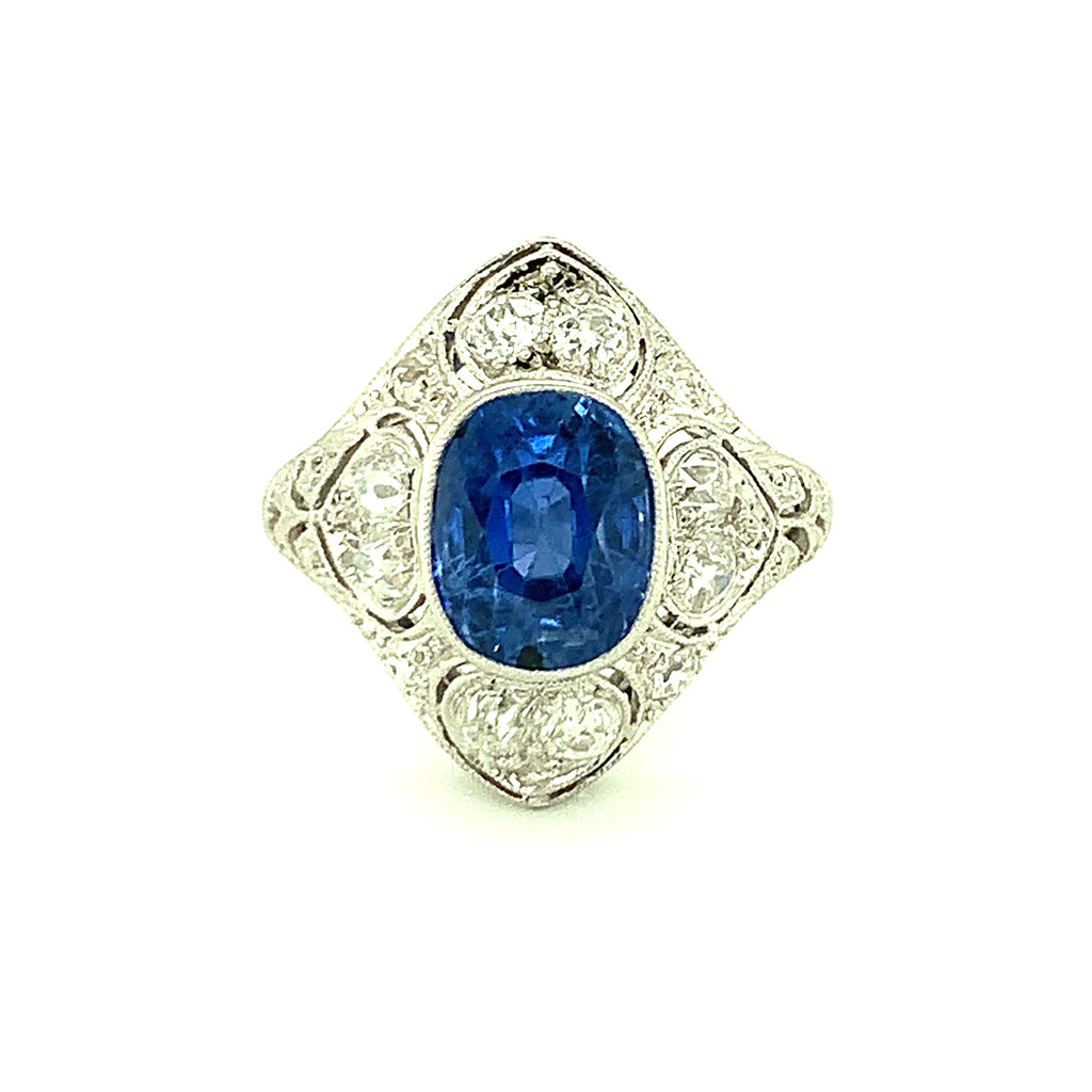 Video of the Edwardian sapphire and diamond platinum ring